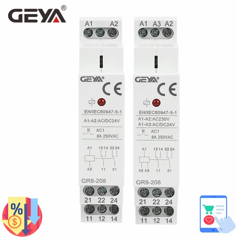GEYA GR8-208 Auxiliary Relay I - Shelly Relay Module ulasan dan harga