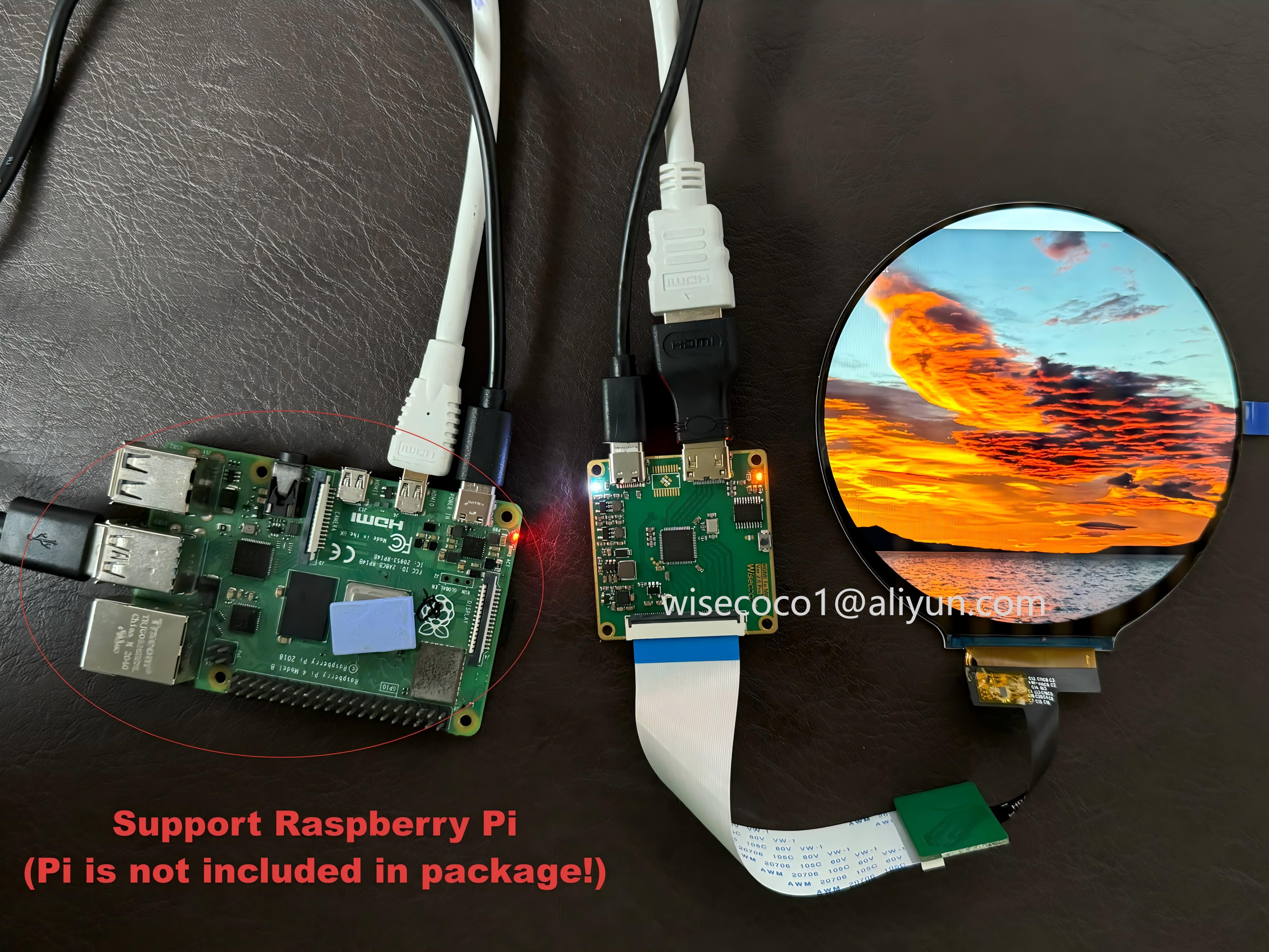 Wisecoco 4 Inch Round LCD Disp - Home Automation Raspberry Pi ulasan dan harga
